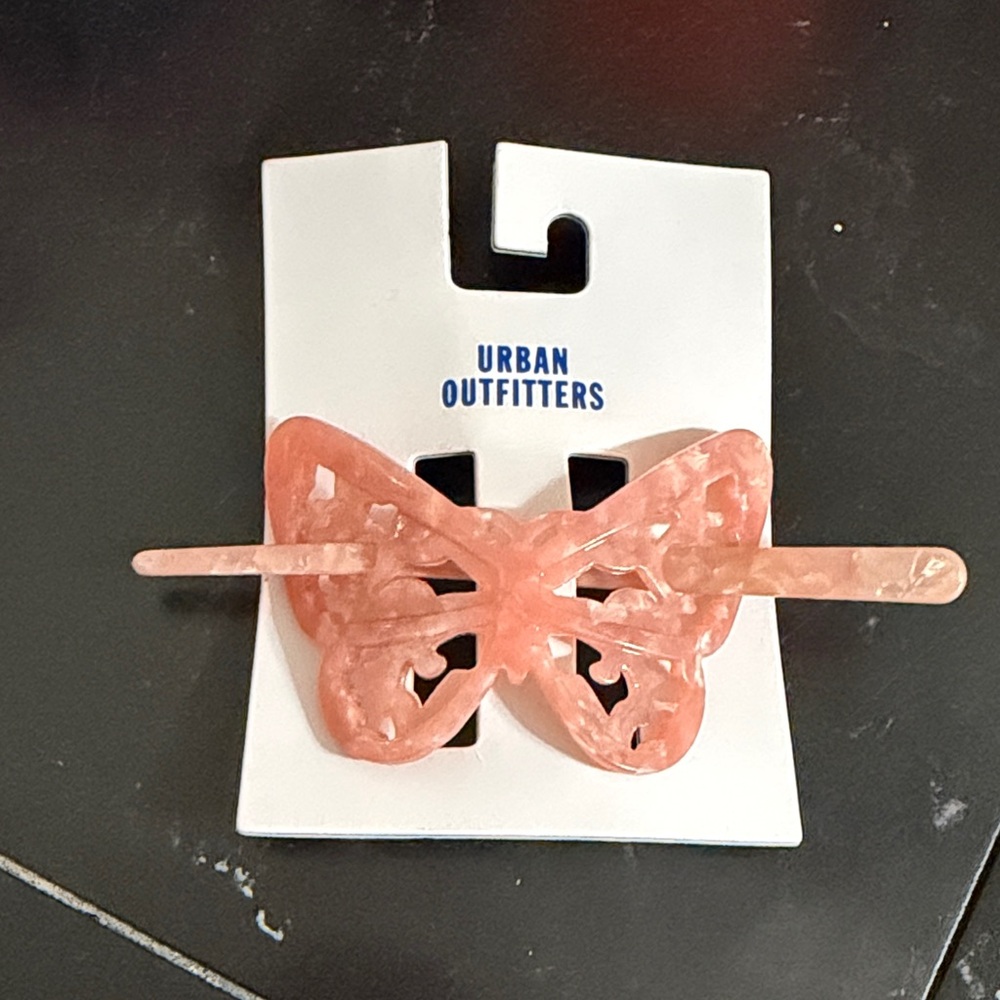 Urban Outfitters Coral Butterfly Hair Accessory